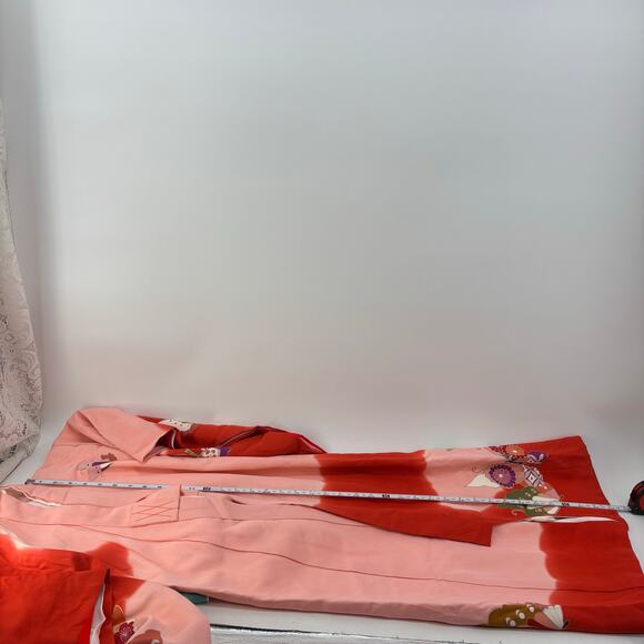 Japanese Kimono Womens XXS Pink Red Robe Costume Traditional Child Dress Up - Picture 6 of 16